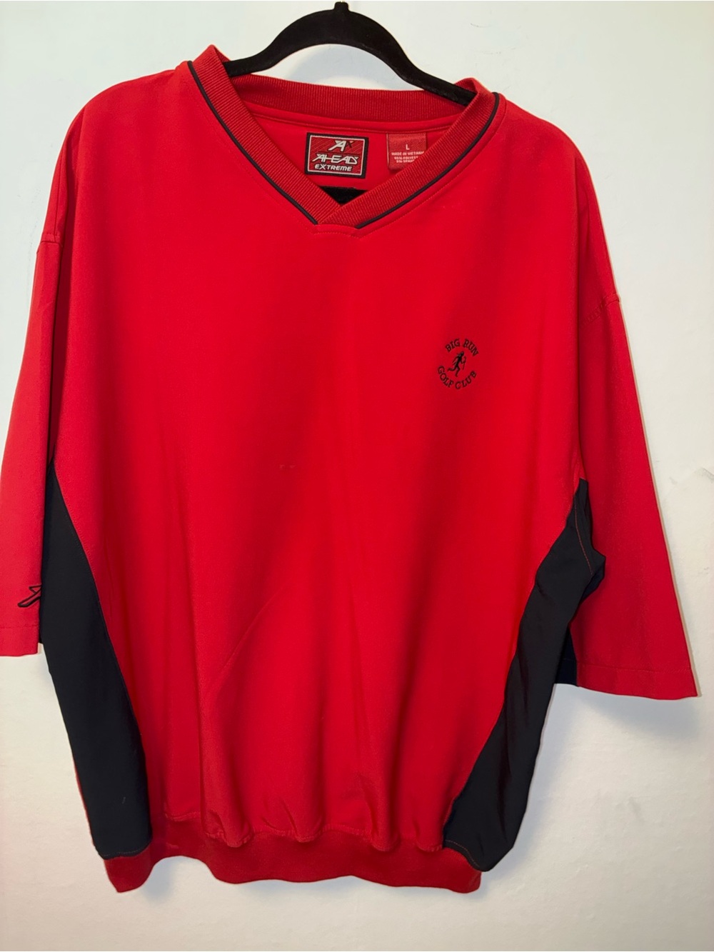 Men’s Red Short-Sleeve Golf Pullover